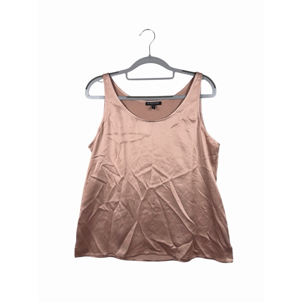 Eileen Fisher Women's Sz M (P) 100% Silk Tank Top in Pastel Pink Quiet Luxury